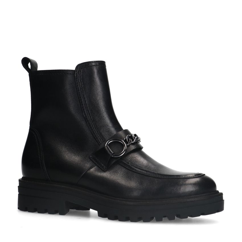 No Stress Zwarte leren boots met chain
