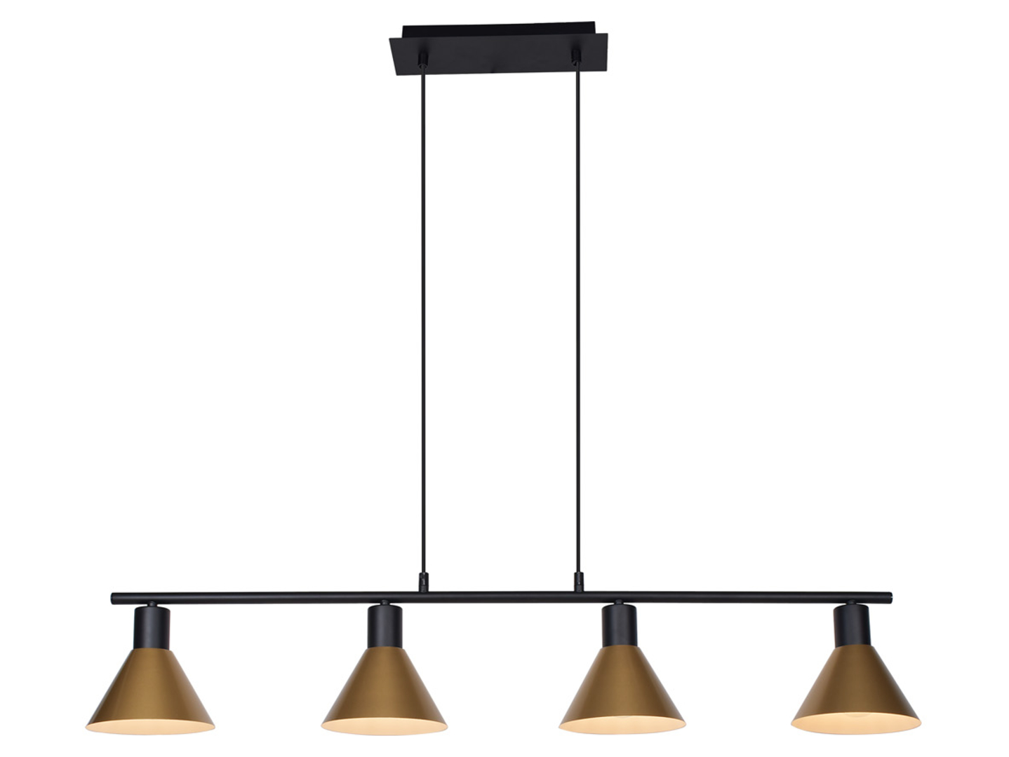 Lampa wisząca Alvaro 4-punktowa metalowa czarno-złota