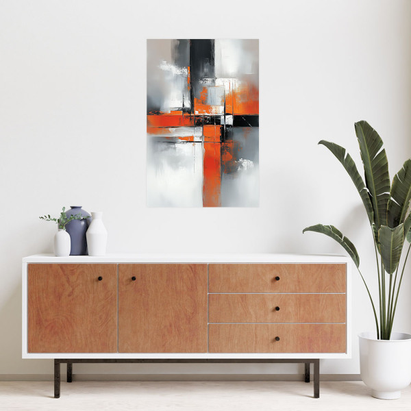 Naklejka samoprzylepna Feeby Abstrakcja Szary beton Pomarańczowy 20x30