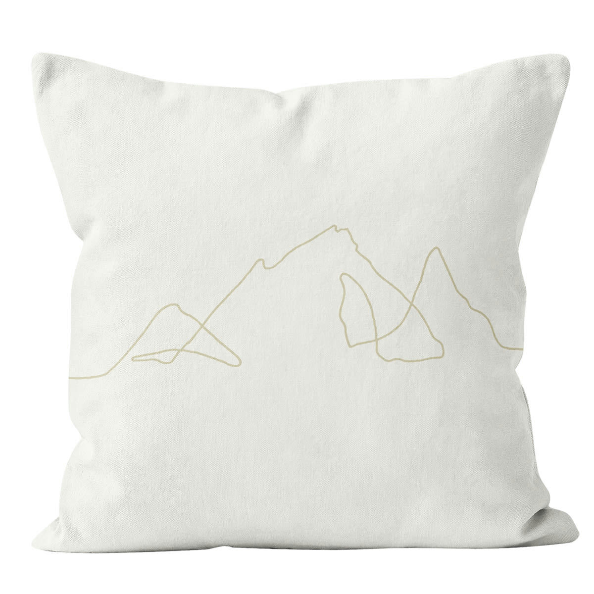 - Coussin dessin en velours beige 60x60cm