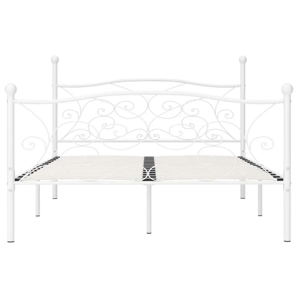vidaXL - Metalen bed frame met hoofd- en voeteneinde - Wit - 120x200 cm