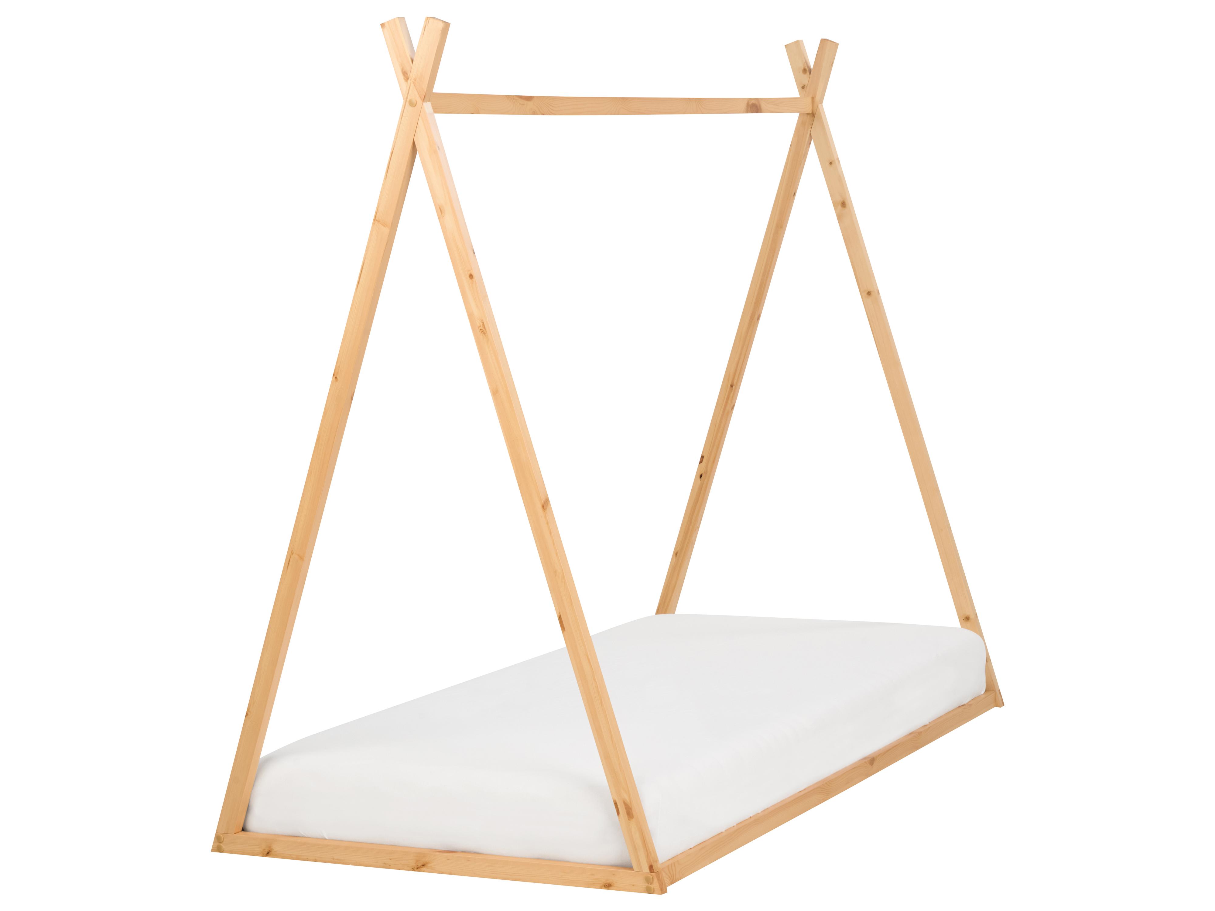 Kids Bed Teepee Pine Wood SAURAT 90 x 200 cm (EU Single) Light Brown