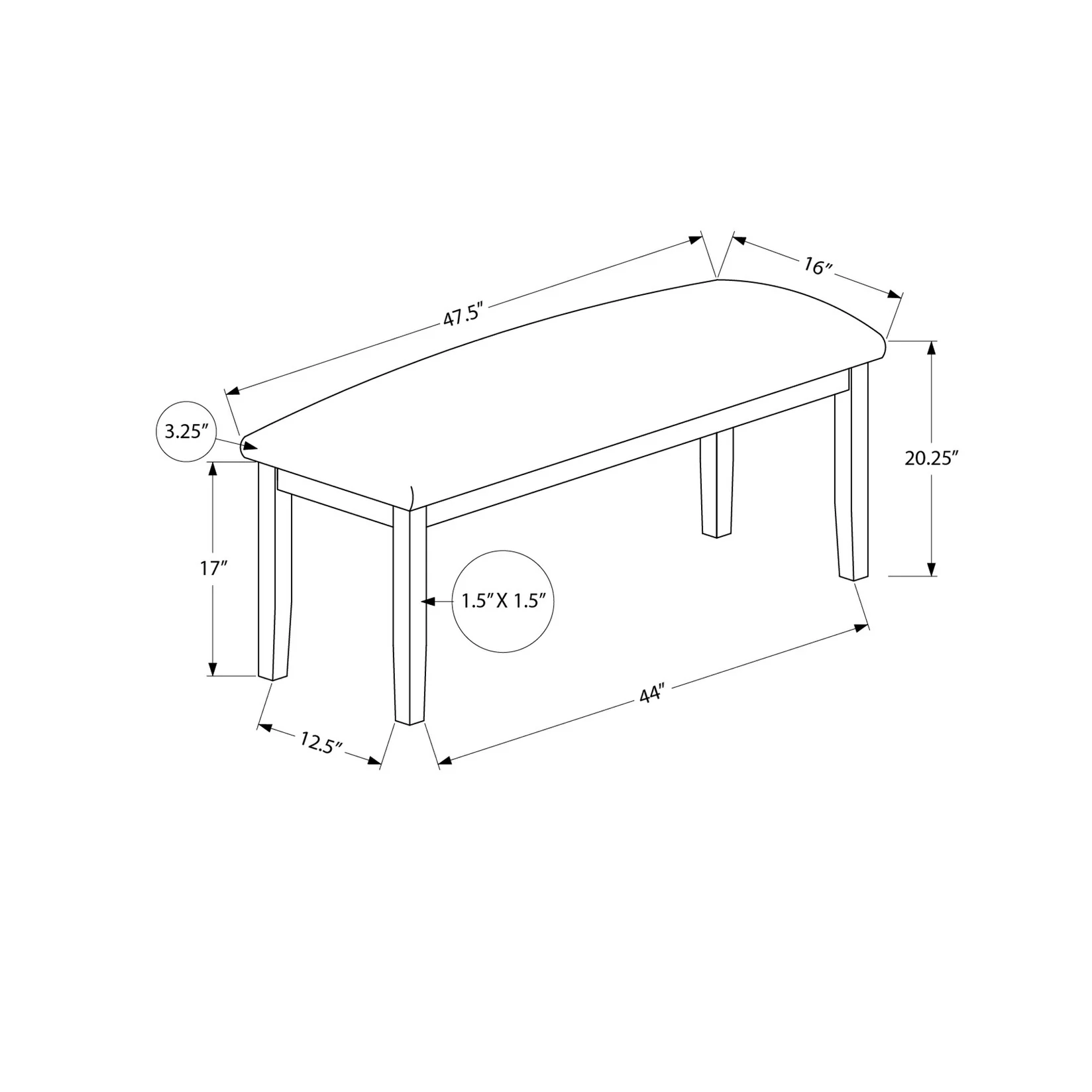 48 Rectangular Bench
