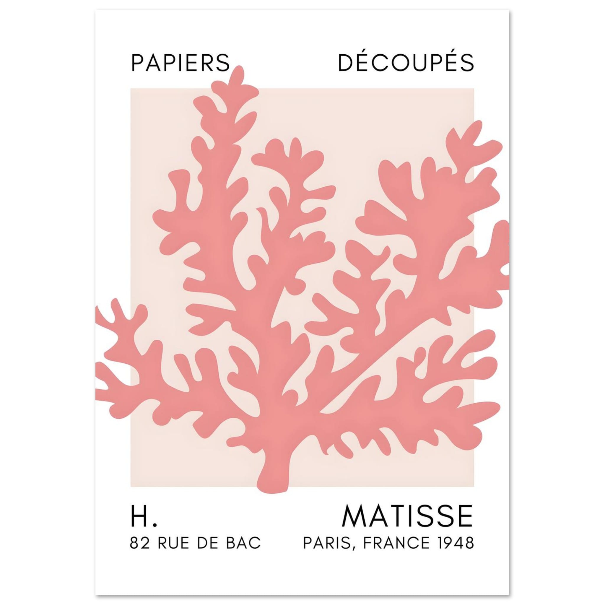 Artfulprints Poster Matisse – Aqua bloom taupe  - A4 21x29.7 cm - Taupe