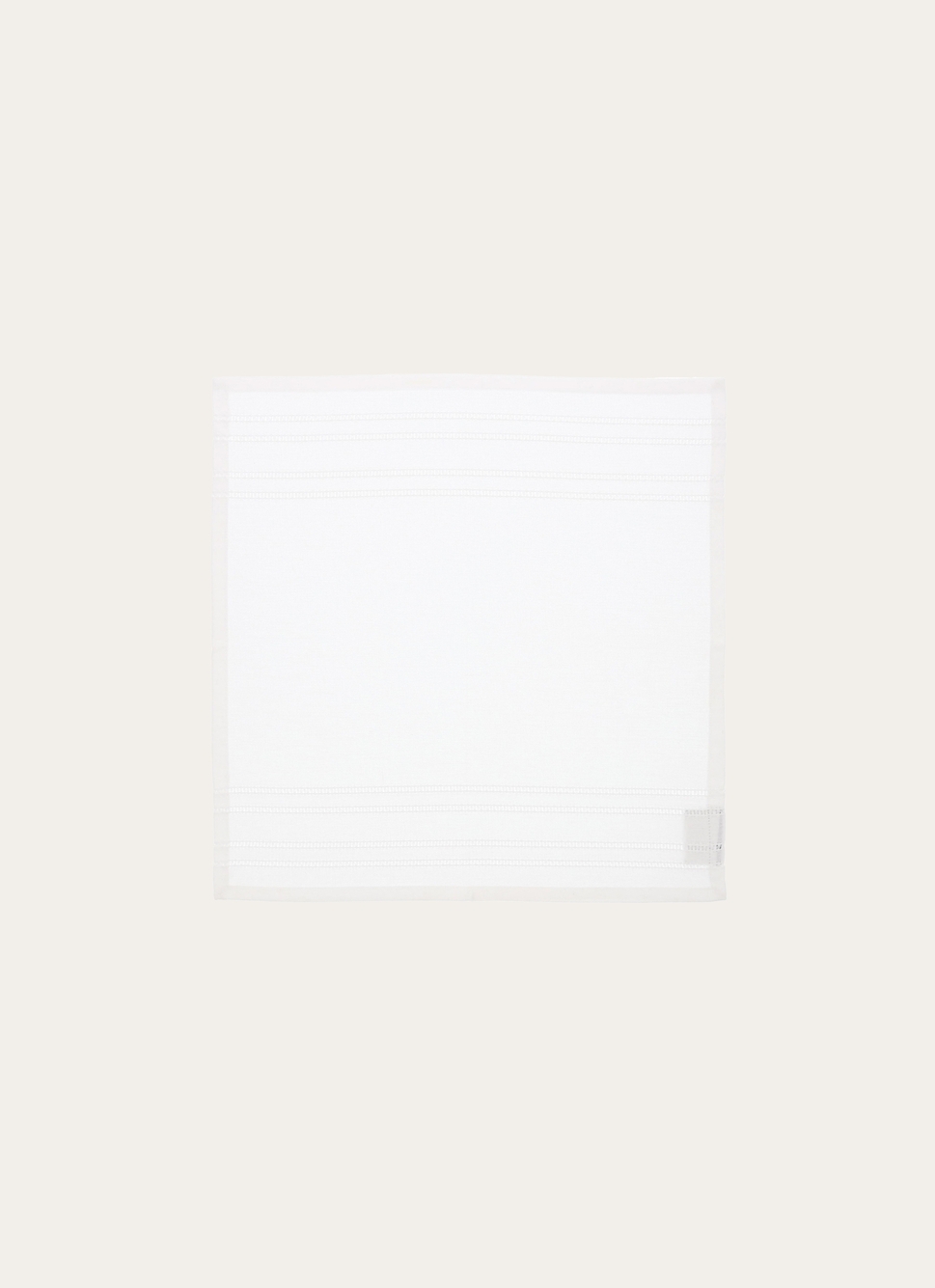 SERVIETTE DE TABLE UNIE EN COTON DÉTAIL AJOURÉ BLANC