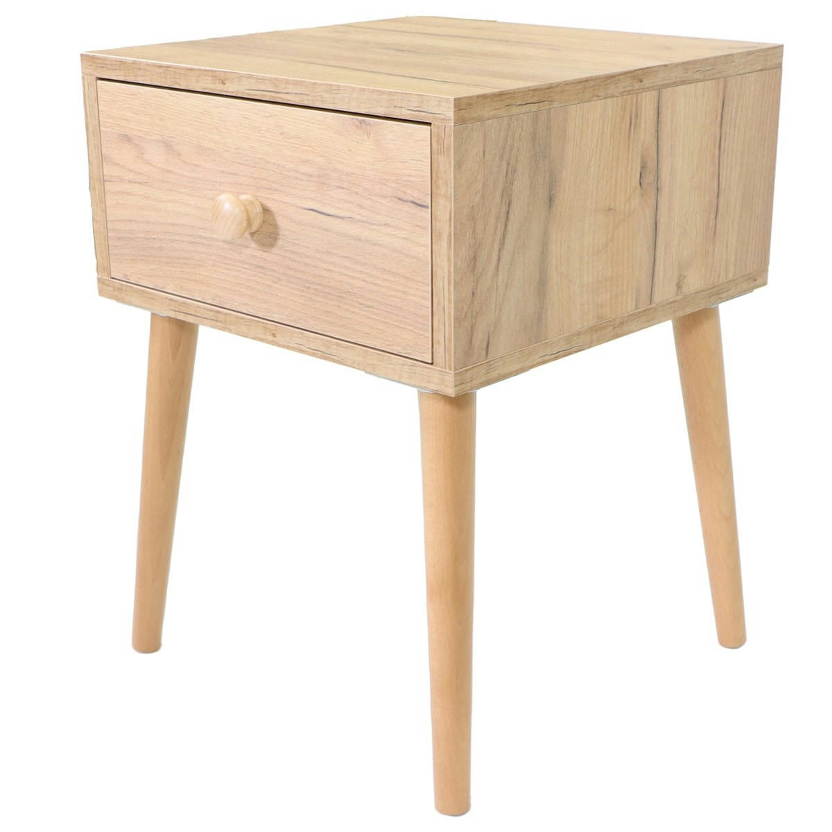 CHEVET PACO - Table de chevet effet chêne avec 1 tiroir