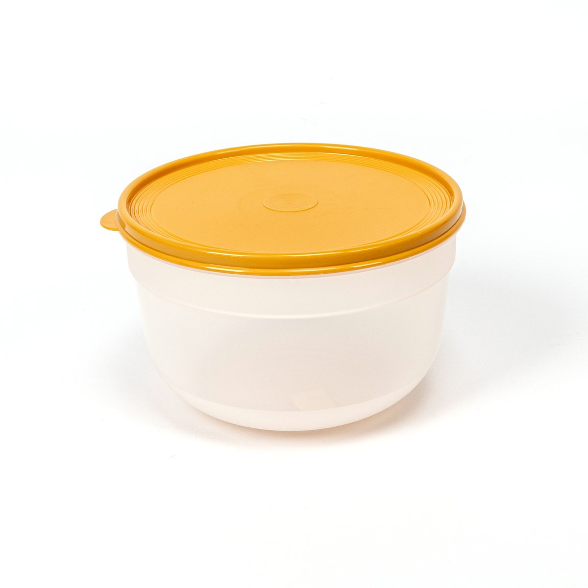 Caixa redonda com tampa amarela 4l