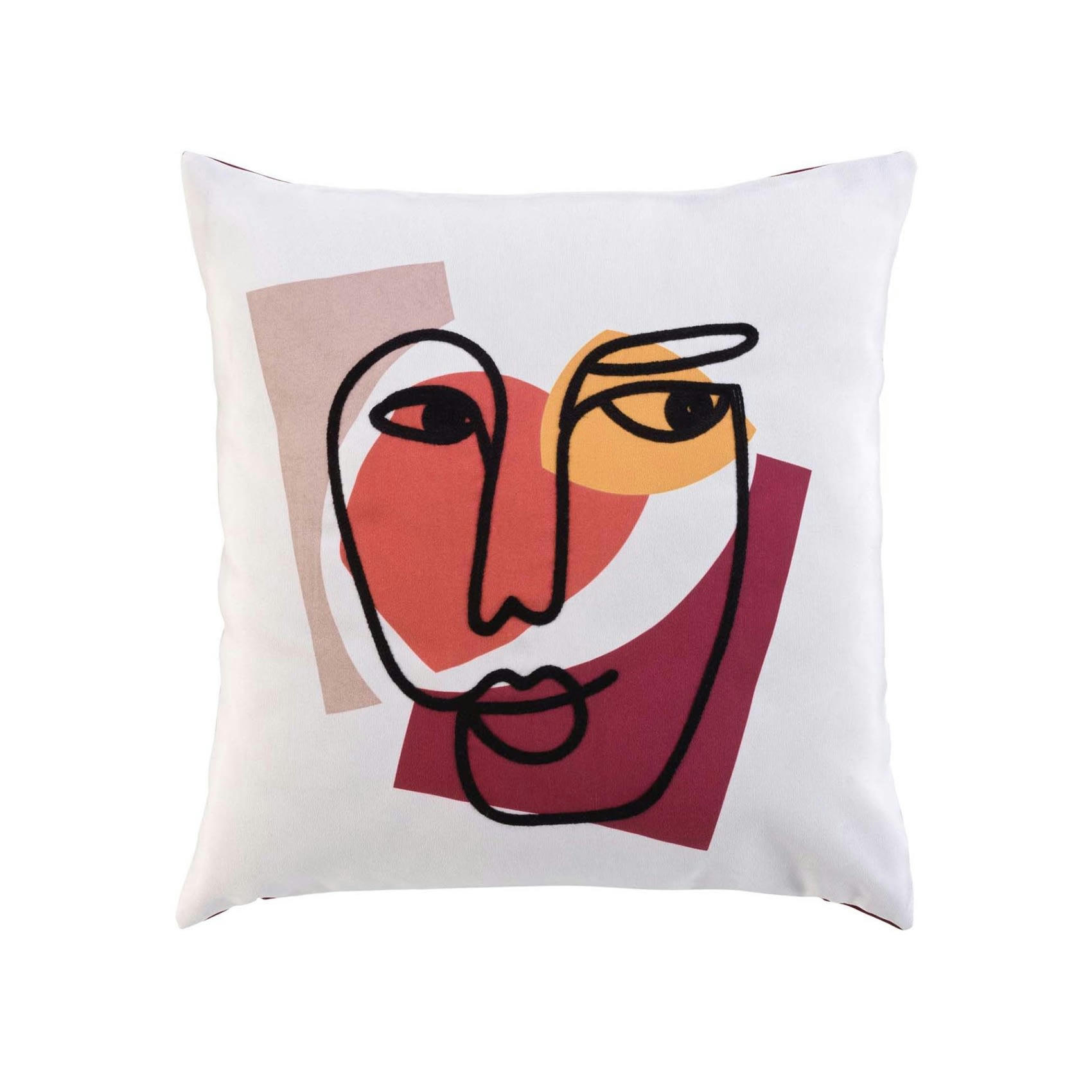 - Coussin déhoussable au style contemporain terracotta