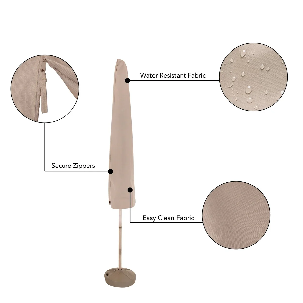 Modern Leisure Chalet Outdoor Patio and Market Umbrella Cover - Water Resistant (21 W x 8 D x 73 H inches) Beige - 2-Pack