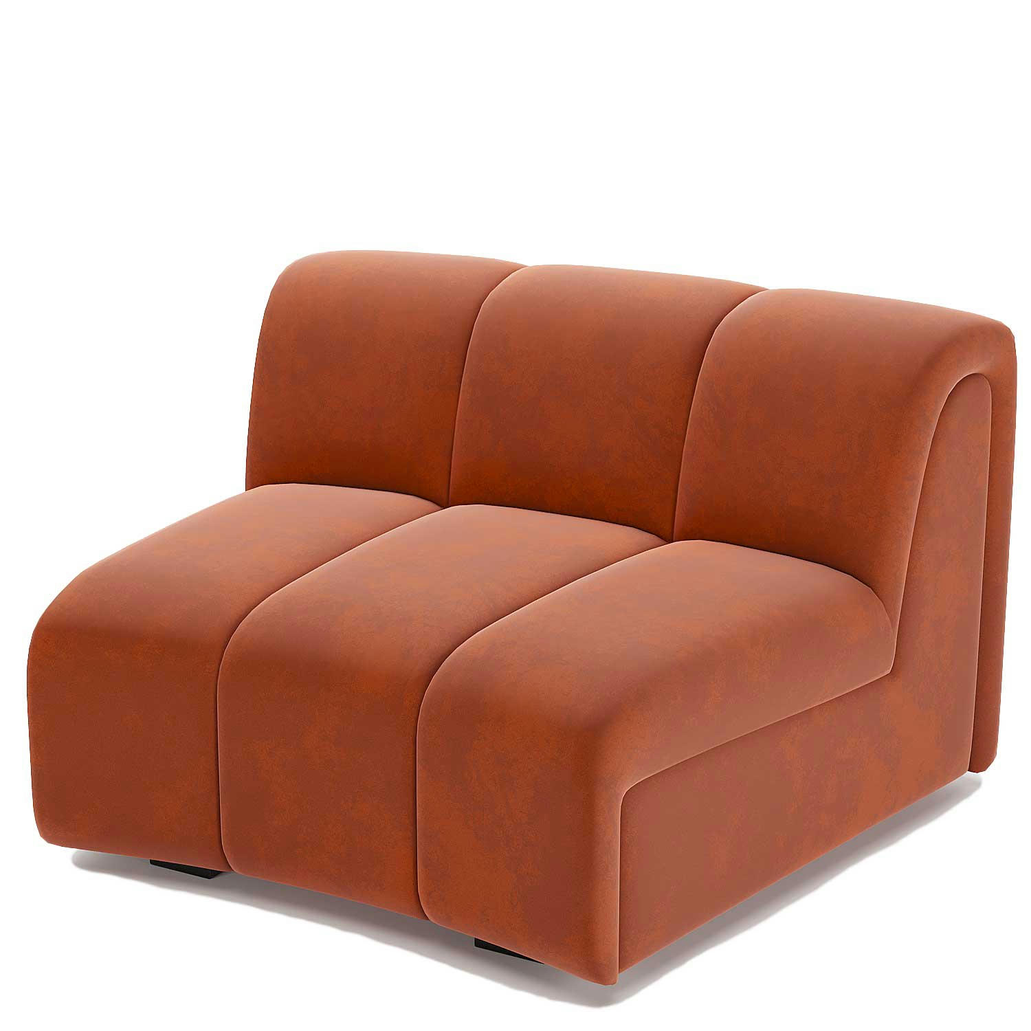 HELENE - Chauffeuse d’angle pour canapé modulable en velours ocre