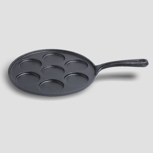 SOGA 2X Cast Iron Takoyaki Fry Pan 7 Hole Grill Mold 23cm
