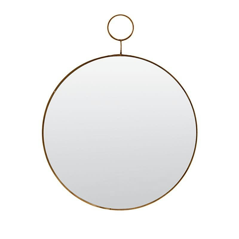 THE LOOP - Miroir mural métal doré D32 cm