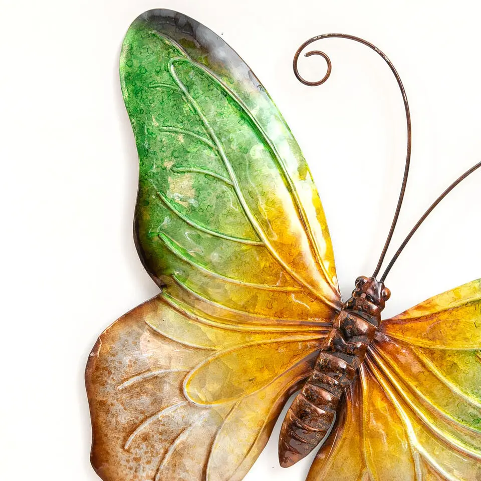 Anna's Collection Tuindecoratie vlinder - groen - 44 x 32 cm
