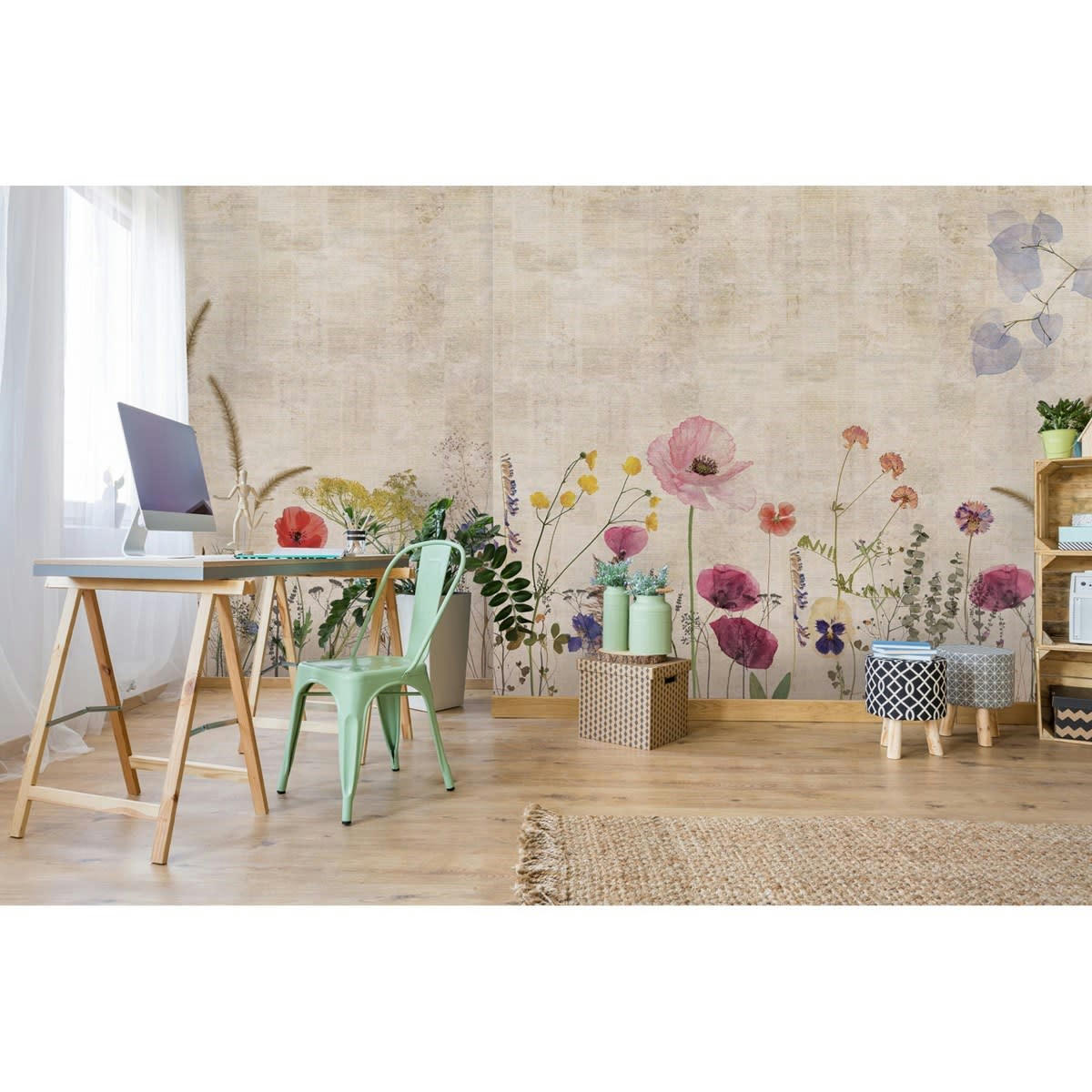 VALENSOLE GARDENS - XL - Papier peint panoramique en Papier Multicolore  260x480