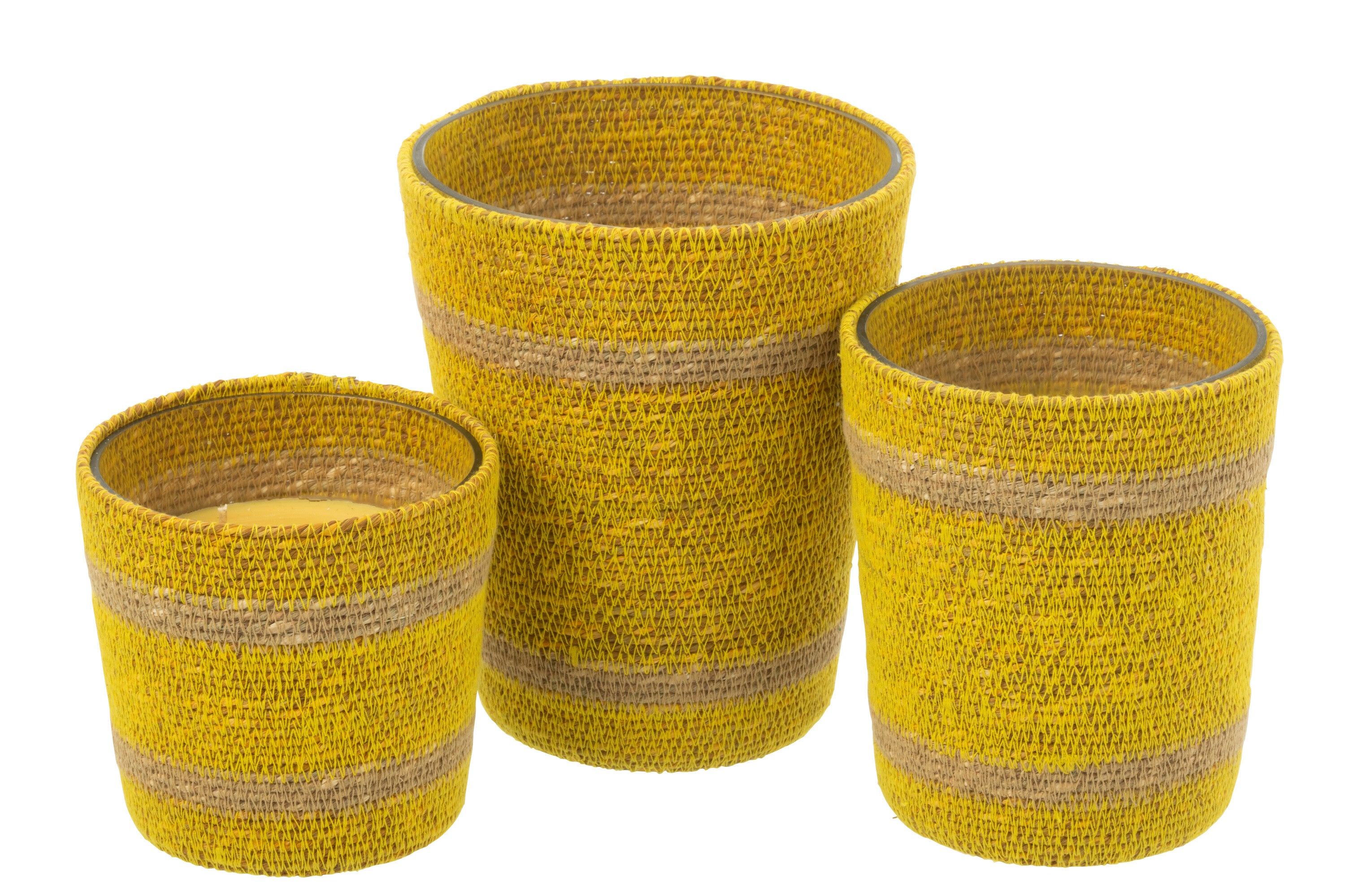 J-Line geurkaars Mand - geel - large - 75U