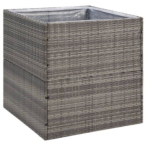 NNEVL Garden Planter Grey 80x80x80 cm Poly Rattan