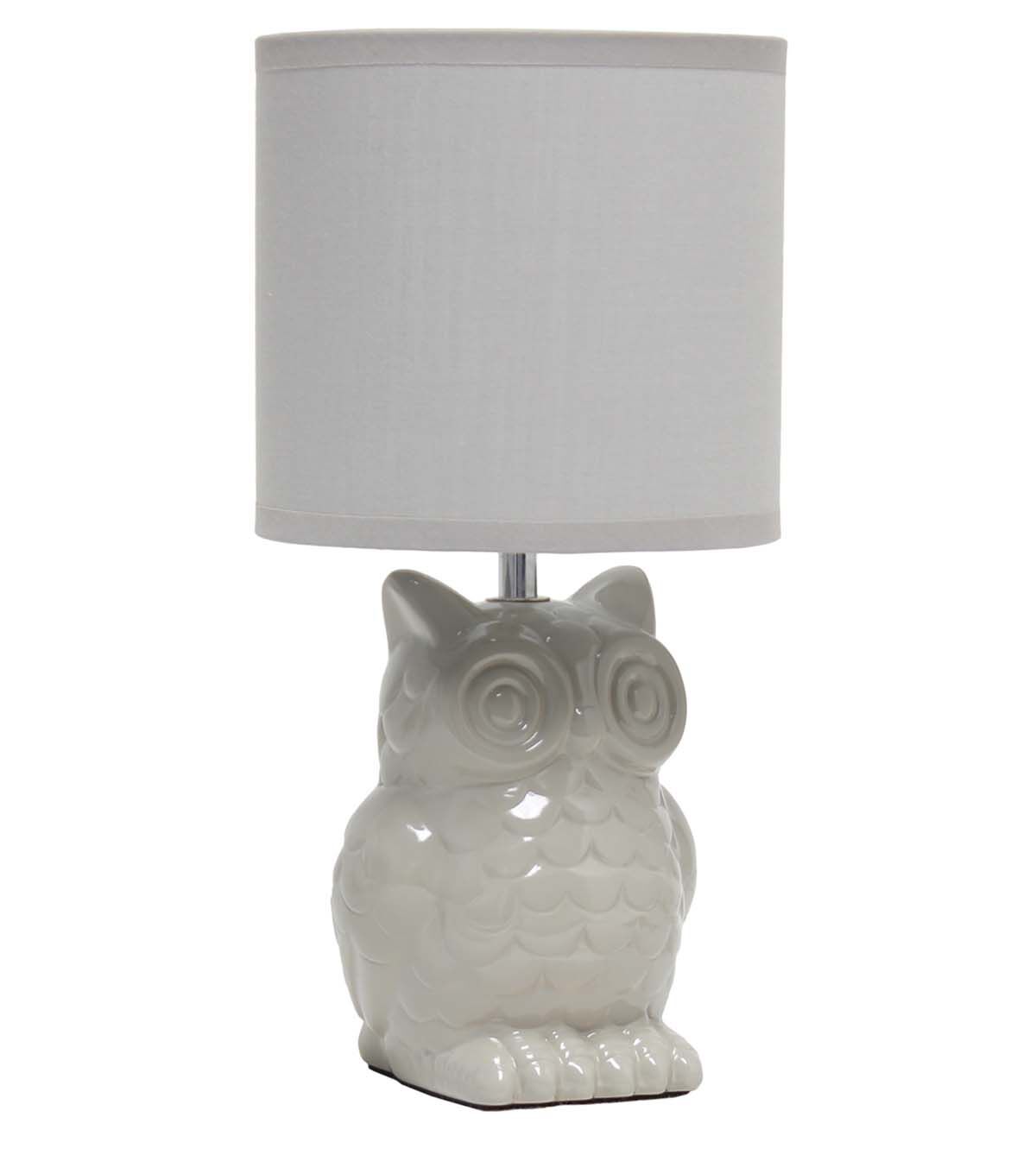 All The Rages 13 Ceramic Owl Desk Lamp With Fabric Shade