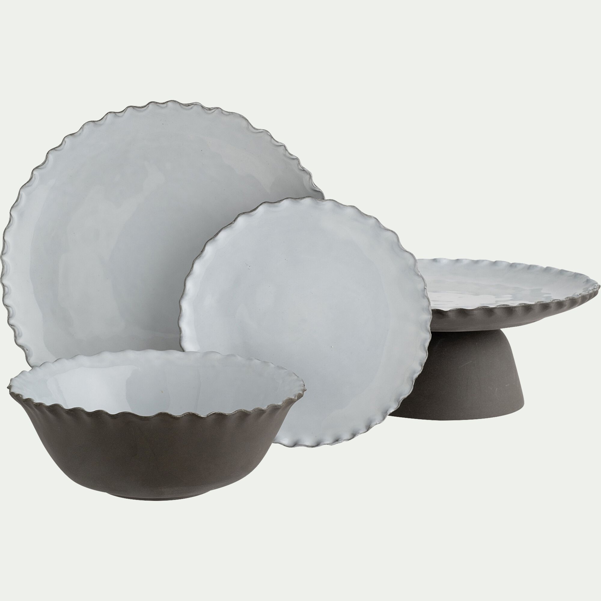 ONDULA - Saladier en grès D21,5cm - blanc