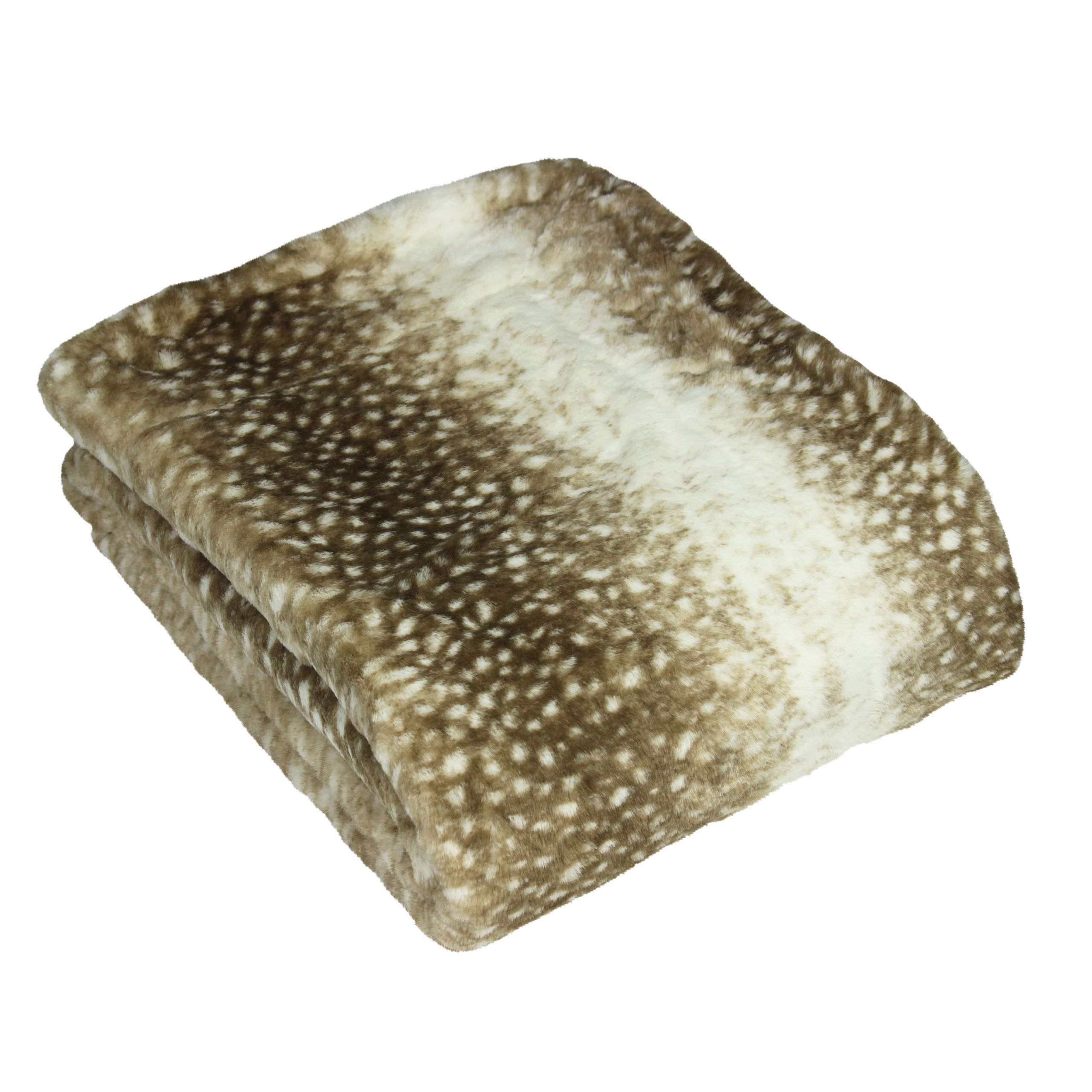 Paoletti Fawn Deerskin Printed Faux Fur Throw