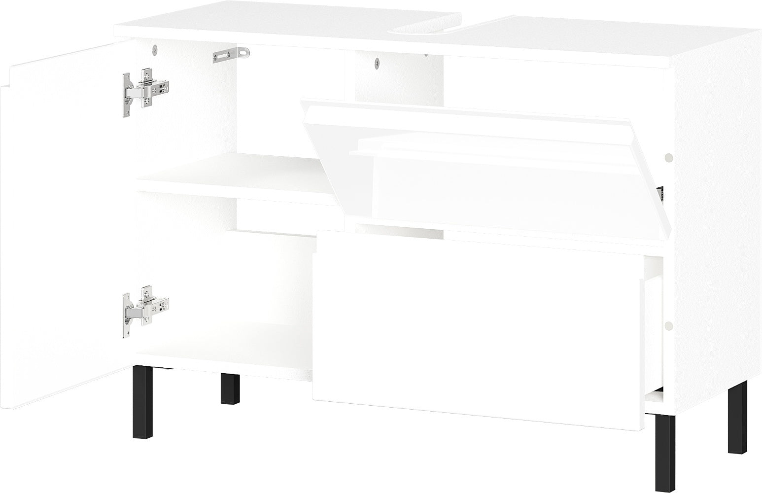 Germania Salinas Wastafelonderkast Hoogglans Wit 80 cm