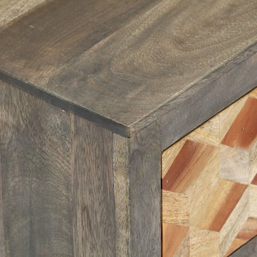 NNEVL Bedside Cabinet Grey 40x30x50 cm Solid Mango Wood