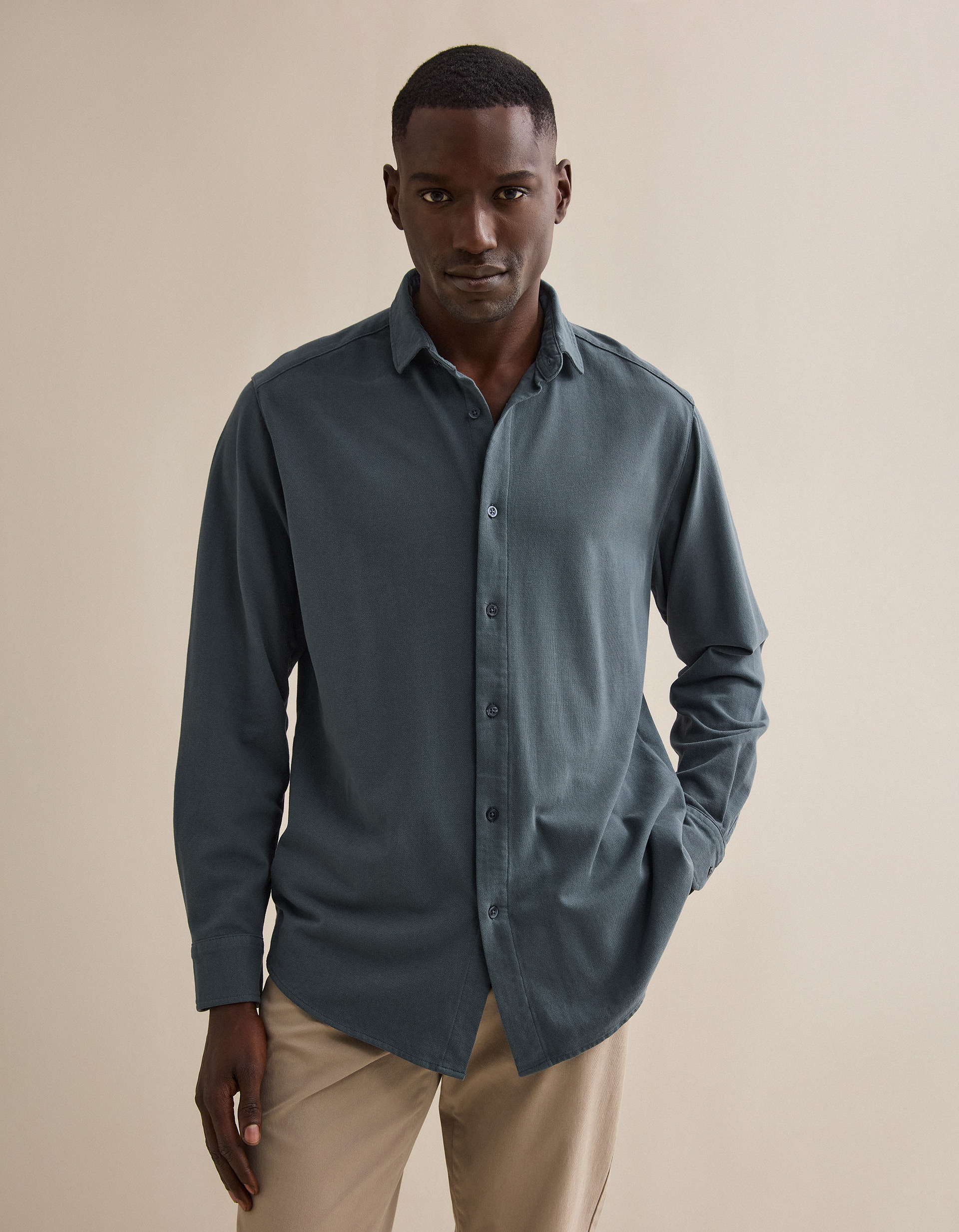 Camisa Piquet, Homem, Azul
