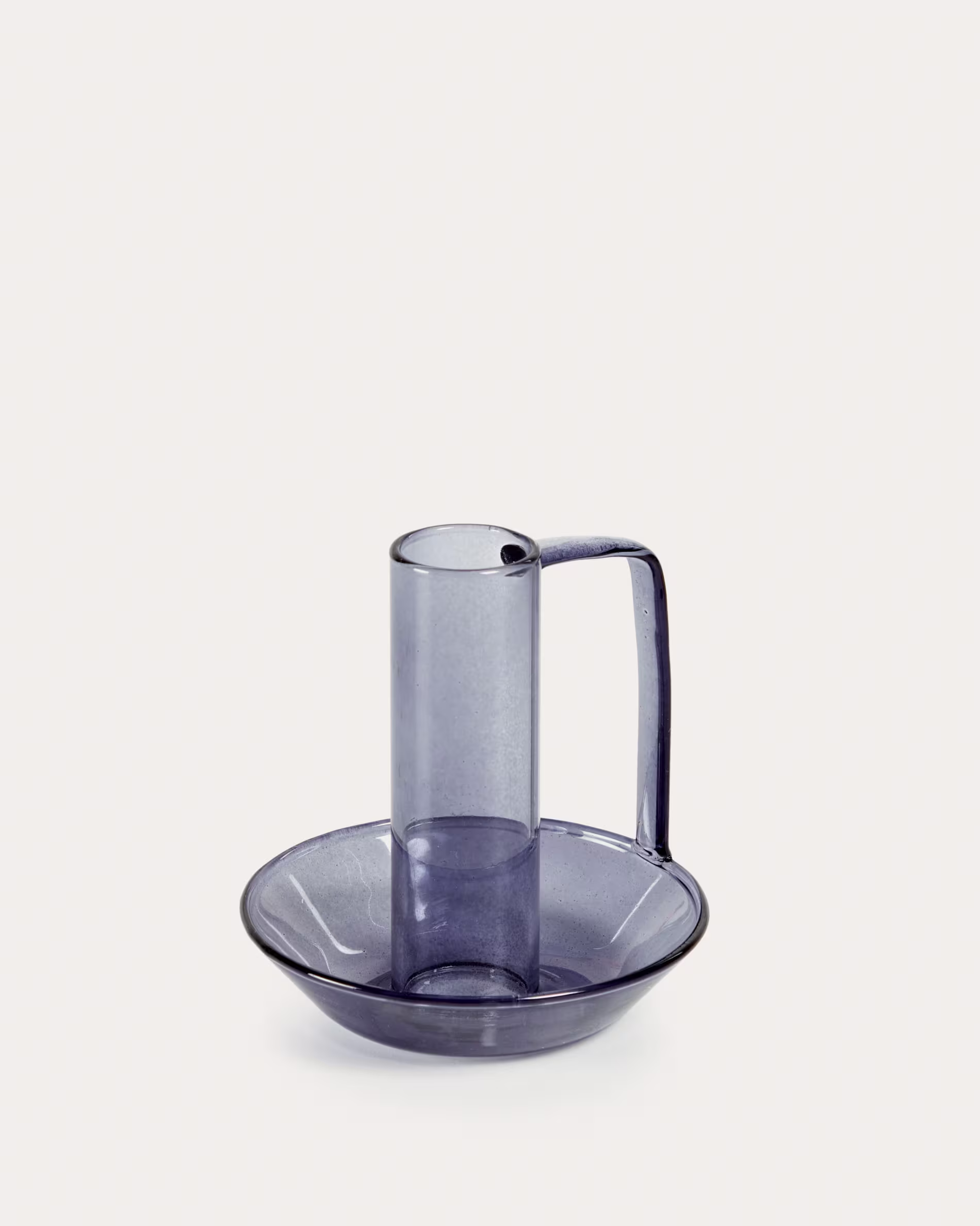 Candelabro Yumalay de vidrio azul