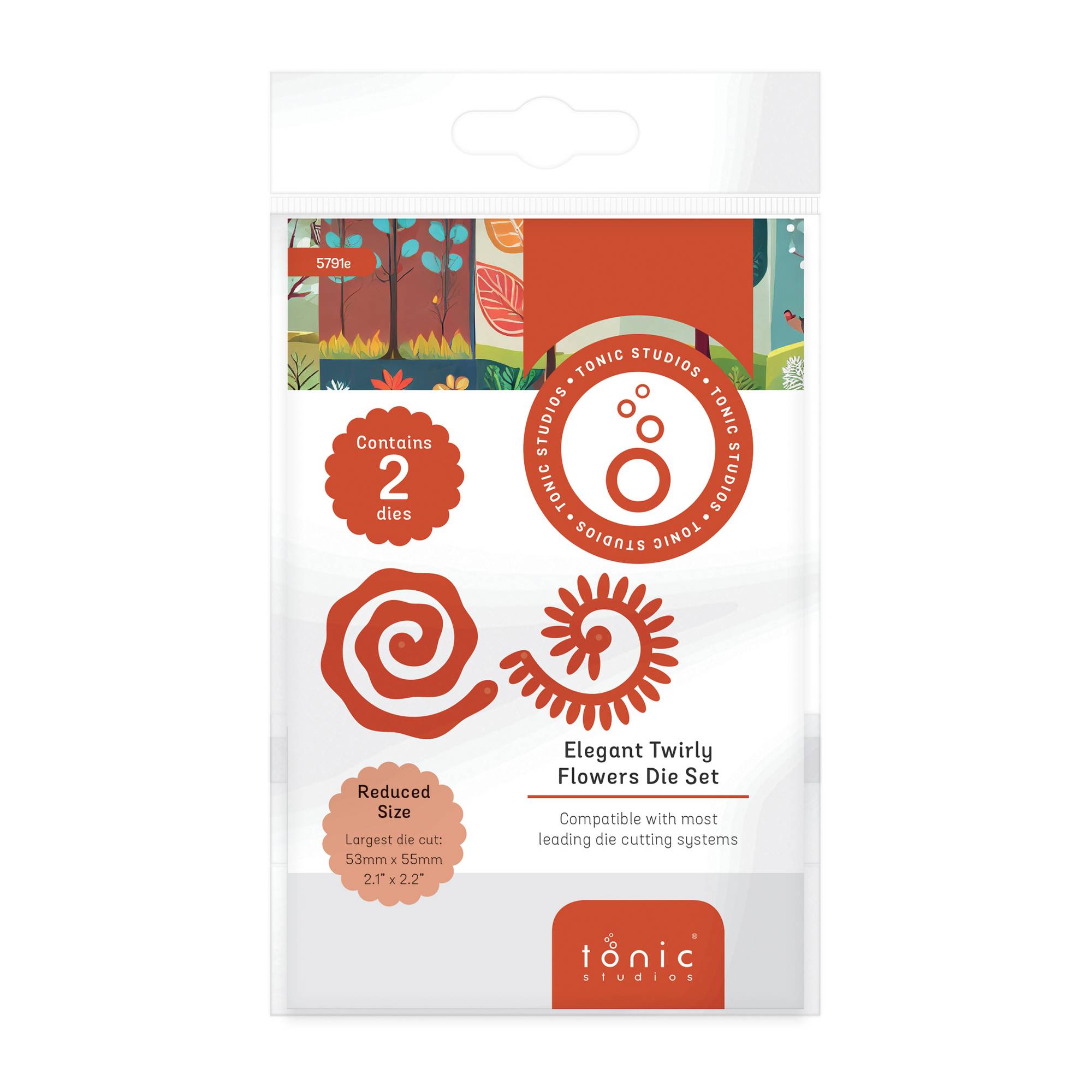 Tonic Studios Elegant Twirly Flowers Die Set 2 Pieces