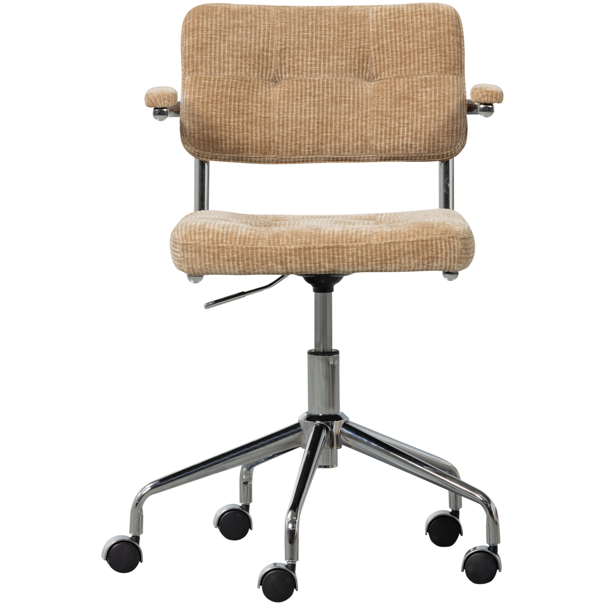 WOOOD bureaustoel Kova - Geweven Ribstof - Donkerzand - 87x54x80