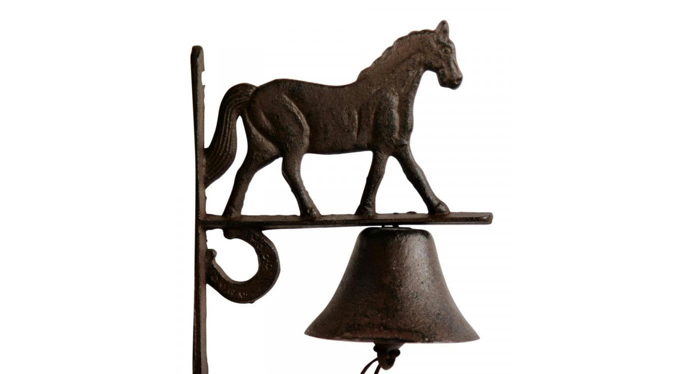 - Cloche Cheval Fonte Marron 19x11x25cm