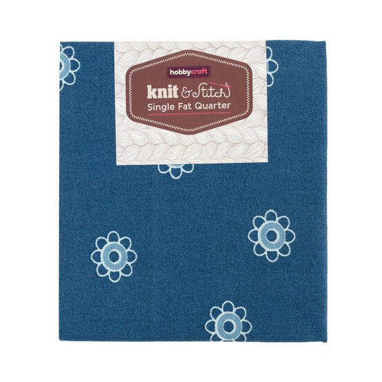 Denim Flower Single Cotton Fat Quarter