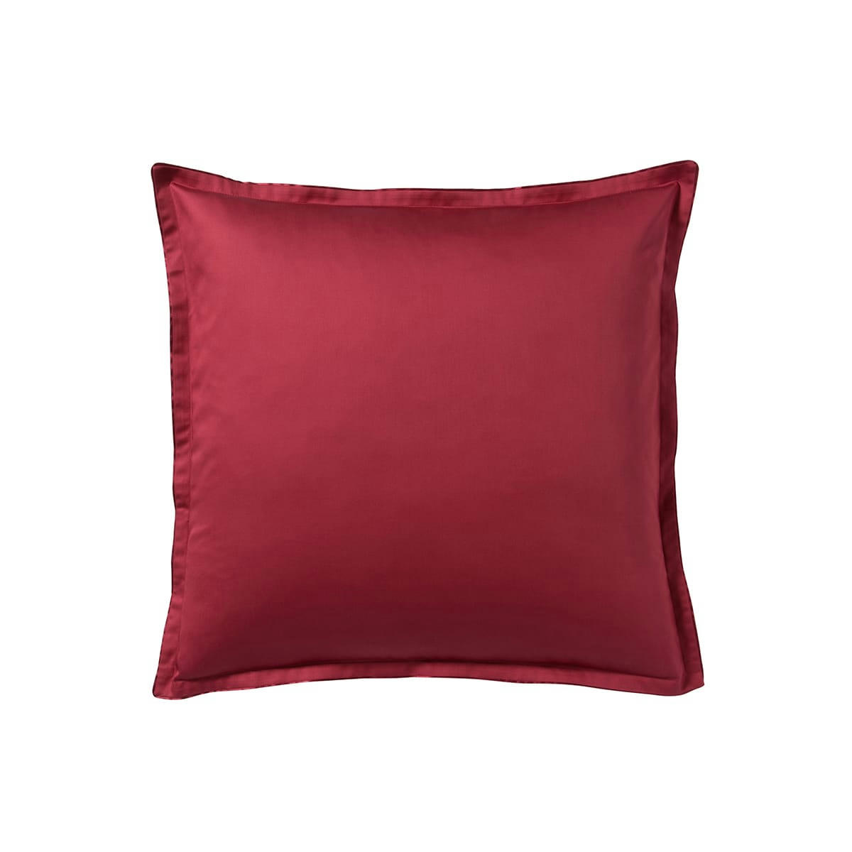 TEO - Taie d'oreiller en satin de coton rouge cinabre 65x65