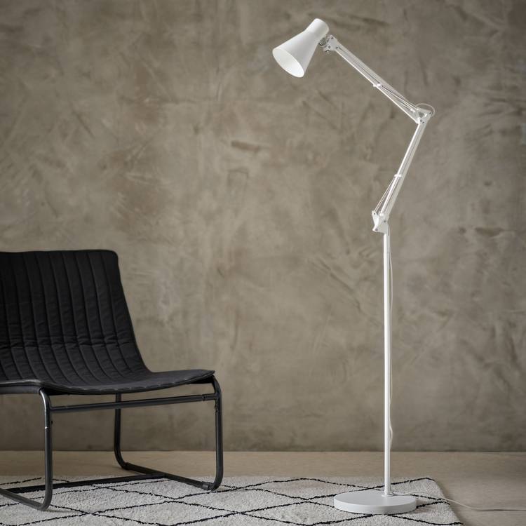 Habitat Swing Arm Floor Lamp - White