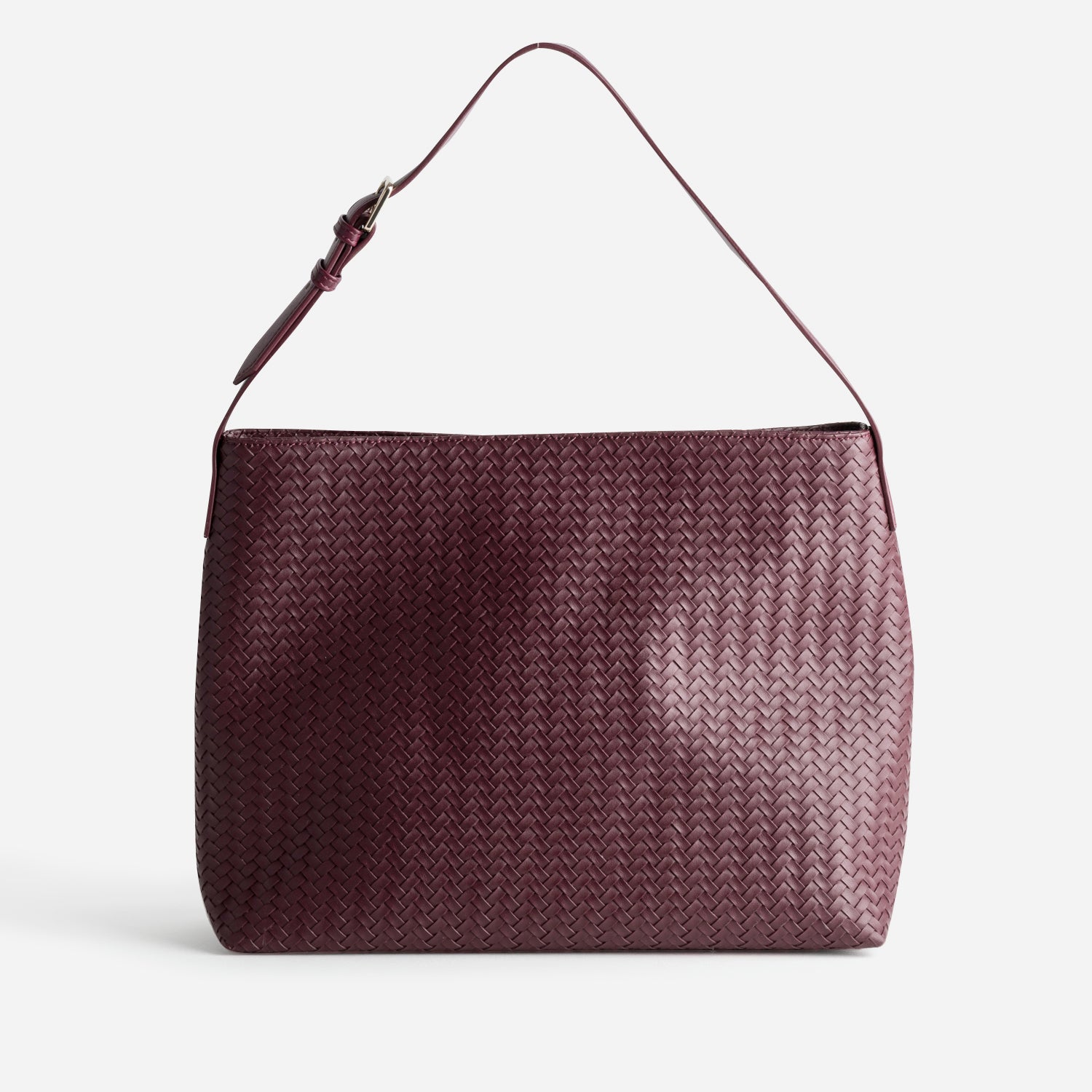 Sac à main bordeaux effet tressé