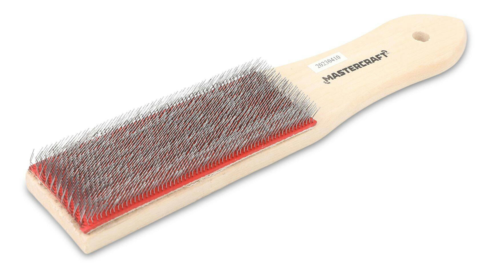 Mastercraft File Brush/Cleaner, Wood Handle with Hang Up Hole, 8-in