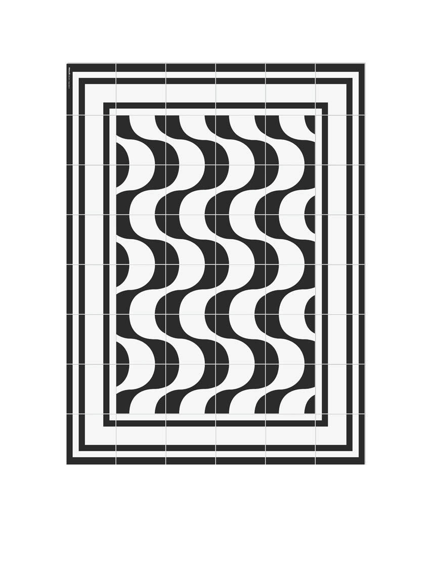 CONTEMPORAIN - Tapis en vinyle Copacabana noir 60x80