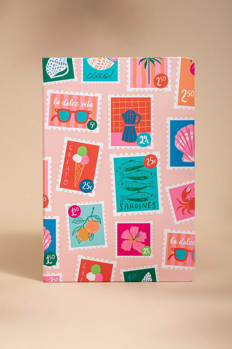 Vintage Stamp Graphic Notebook