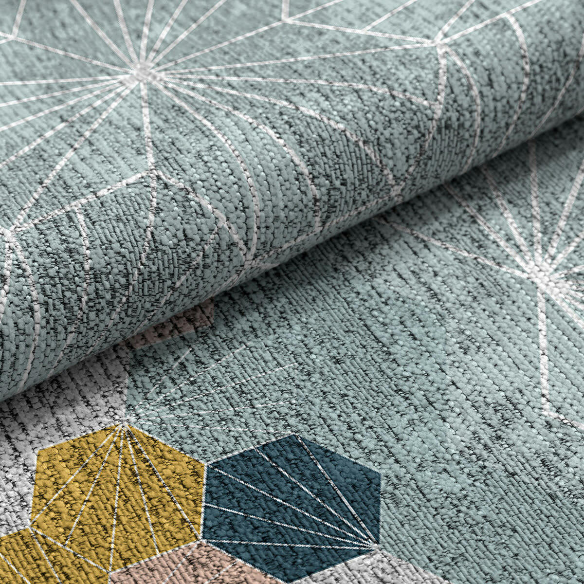 MONROVIA - Tapis décoratif en coton en impression digital gris 120x170