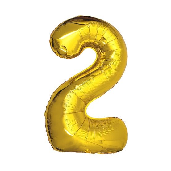 Extra Large Gold Foil Number 2 Balloon