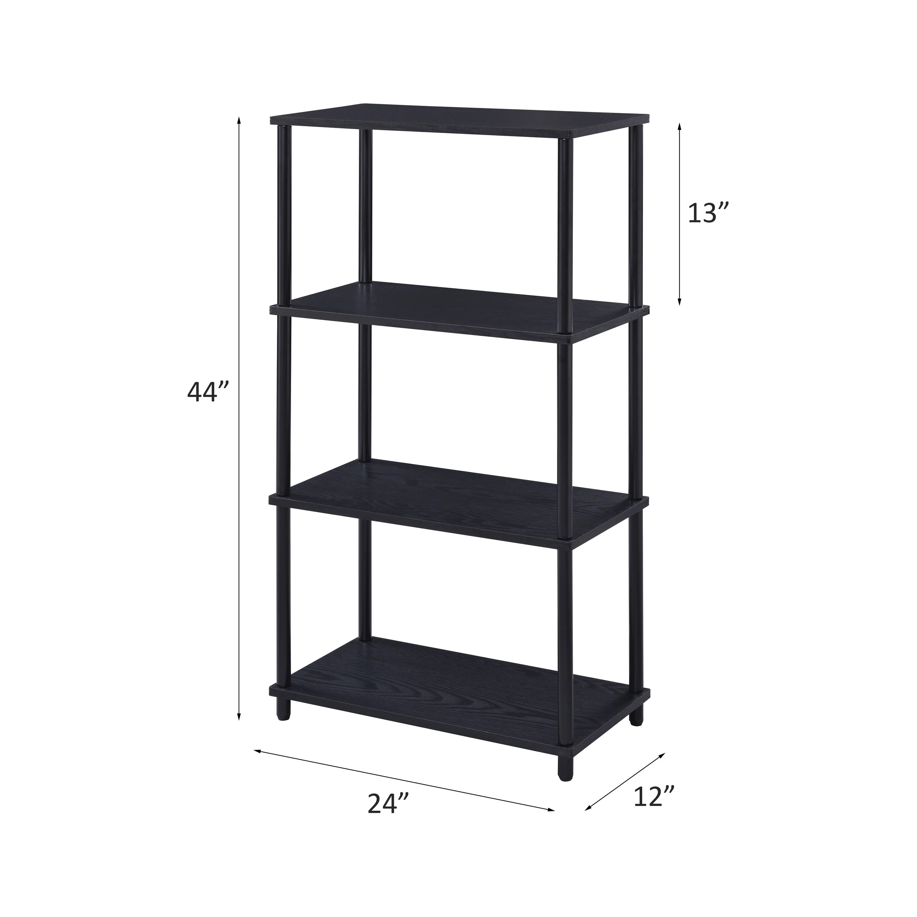 Nypho Black Finish Bookshelf