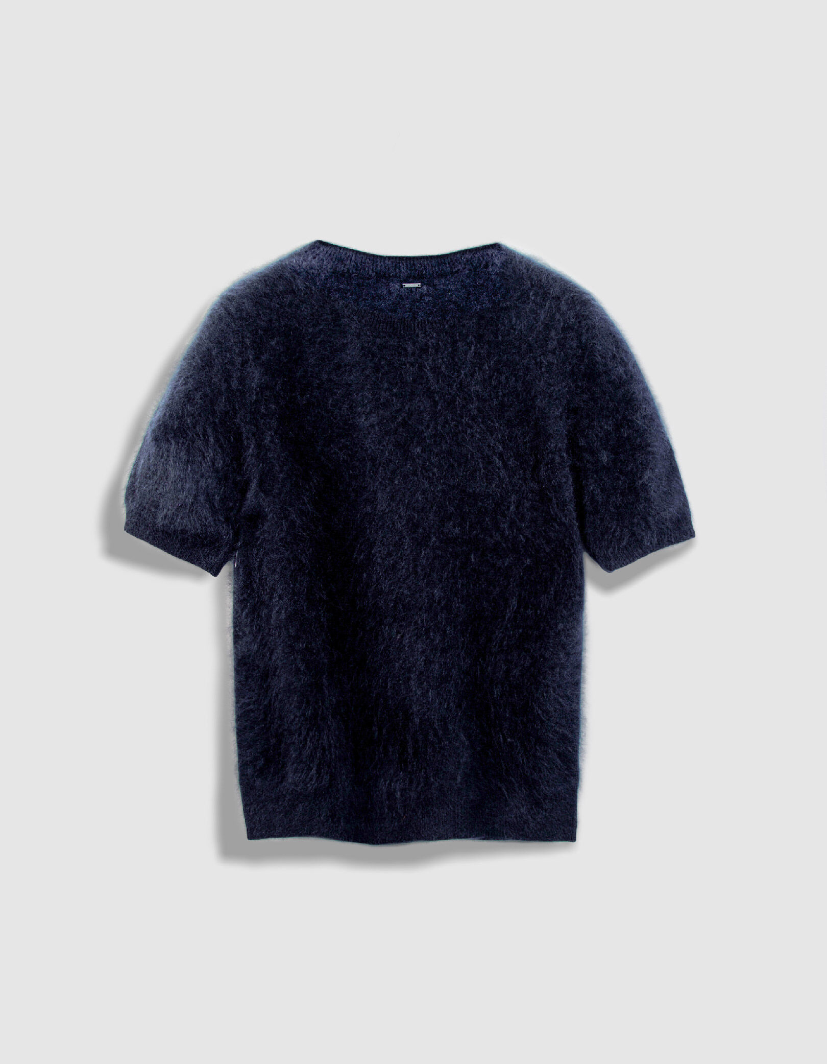 Pull col rond lilas tricot cachemire brossé Femme