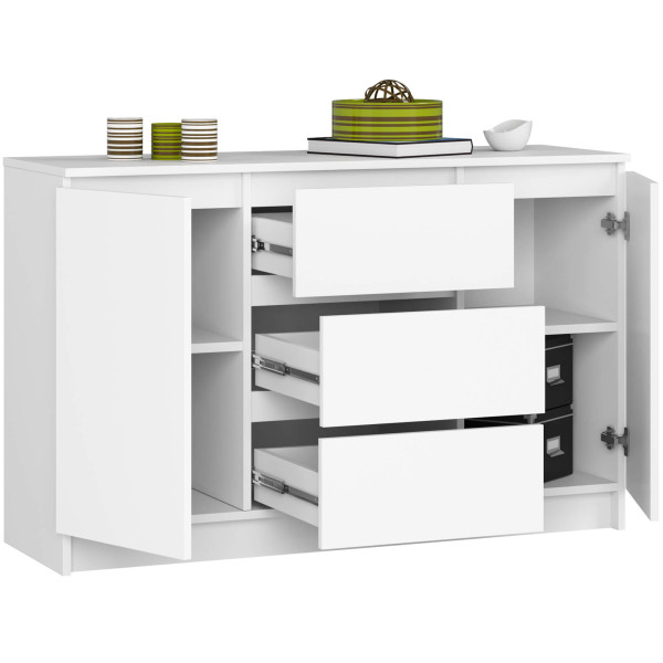 Komoda AKORD K016 Biała 120 cm Biały mat 120x40x77 cm
