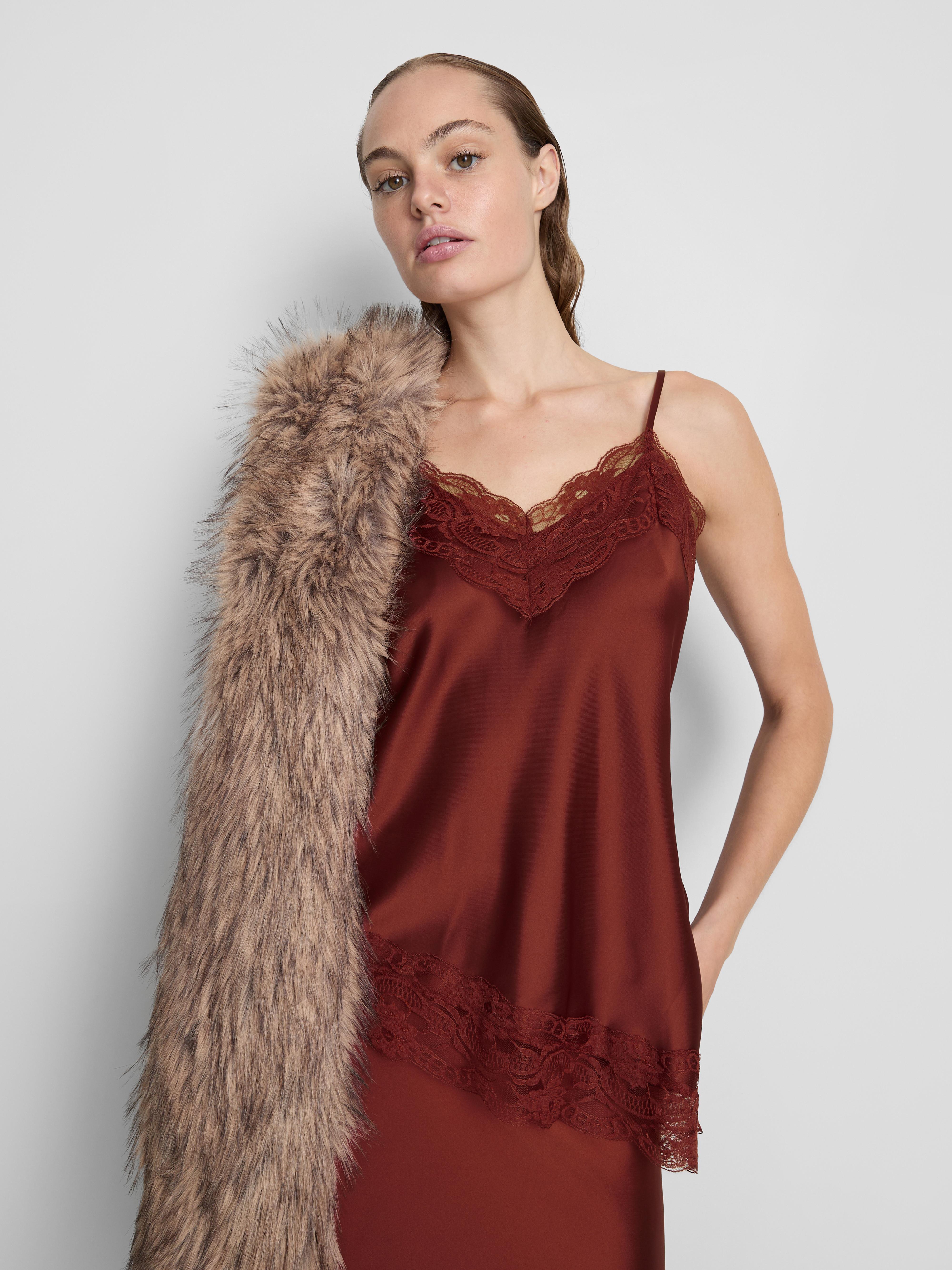 Asymmetric Satin Lace Cami