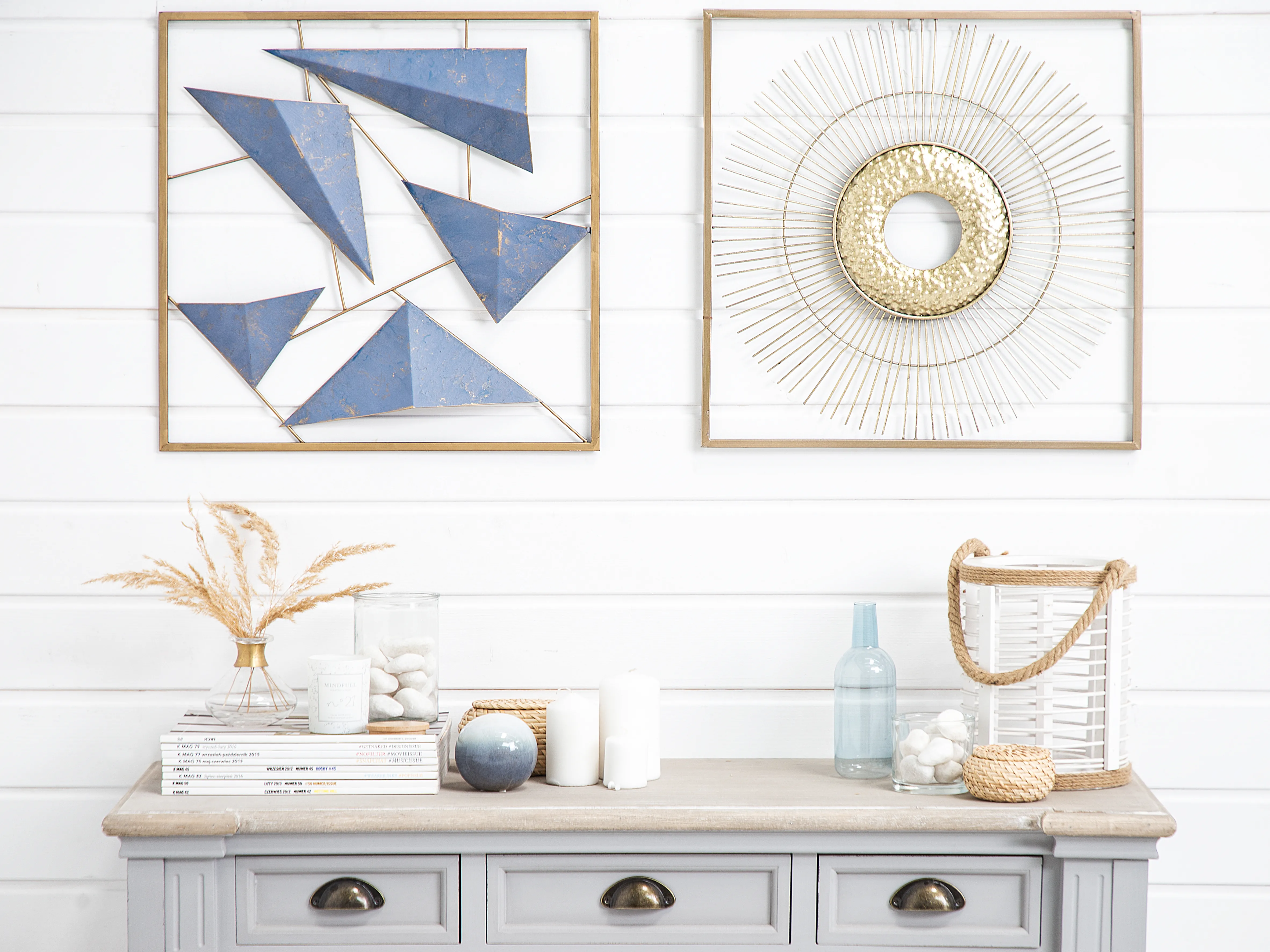 Wall Decor ZINC Metal 50 cm Blue