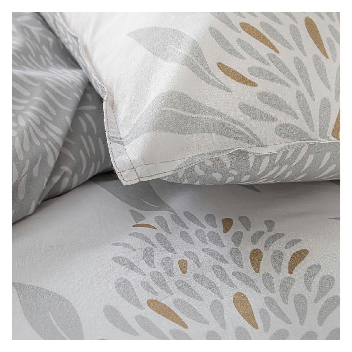 SUNSHINE - Parure de lit 2 personnes imprimé floral en Coton Blanc 240x260 cm