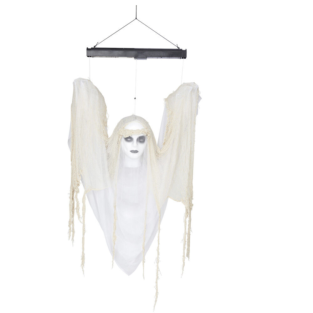Dame blanche animée lumière et son décoration Halloween