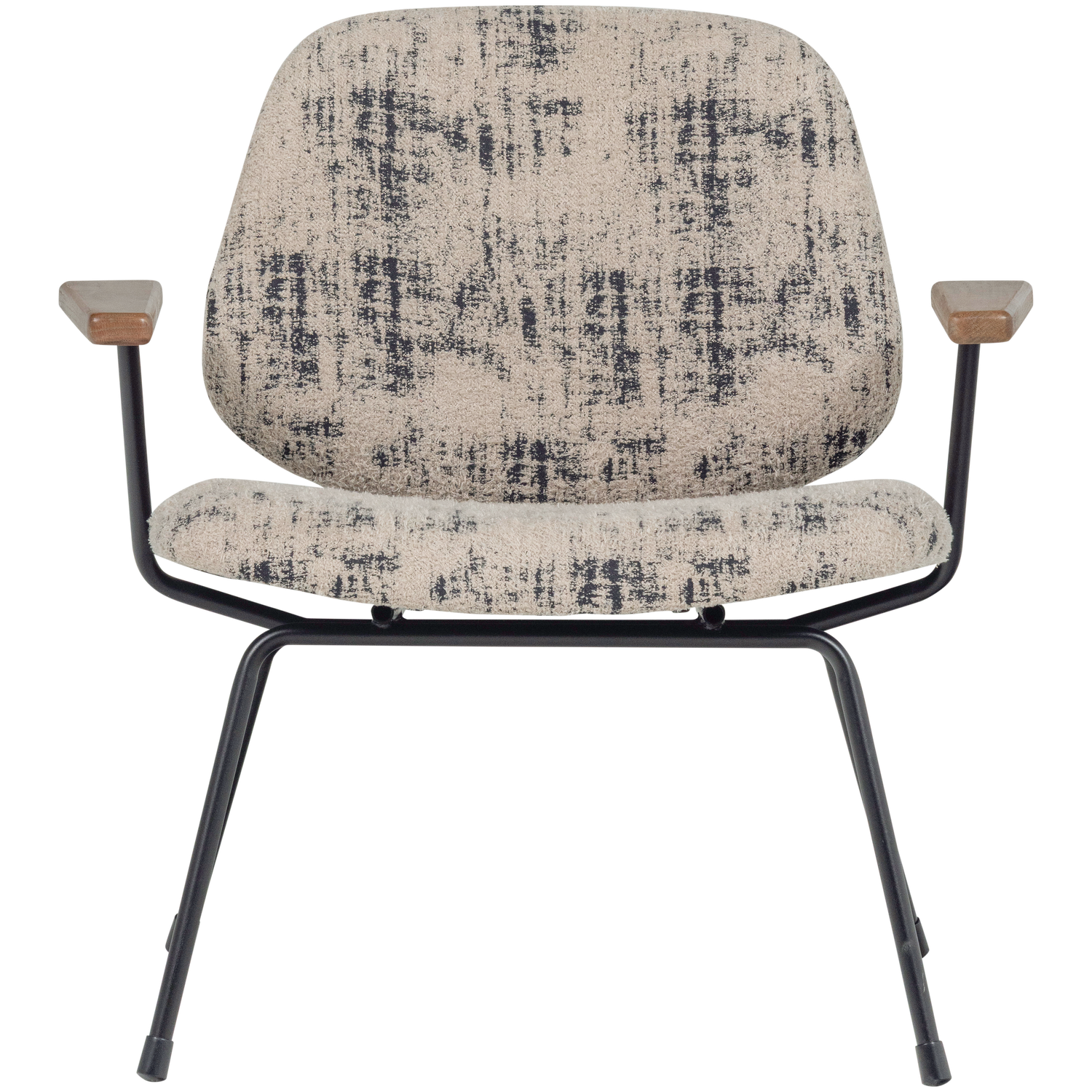 WOOOD fauteuil Aure - Chenille stof - Beige/Zwart - 69x69x64