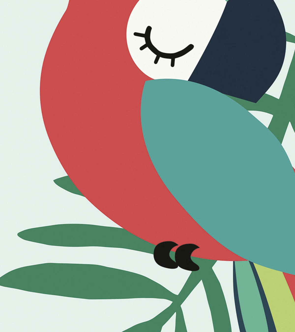 TROPICA - Affiche perroquet en Papier Vert