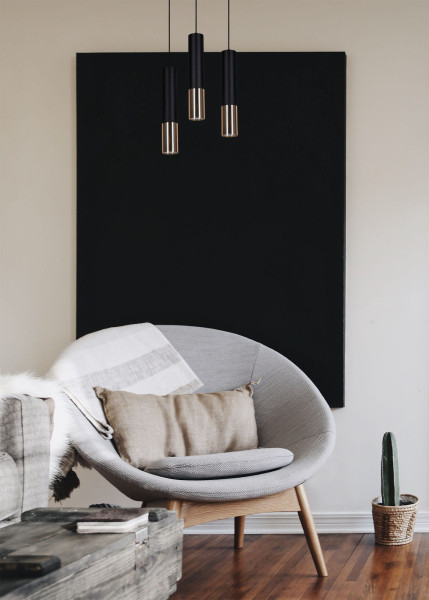 Lampa wisząca czarno-złota ASTINA 3xGU10x50W wym: 105x30x30 cm Kaja