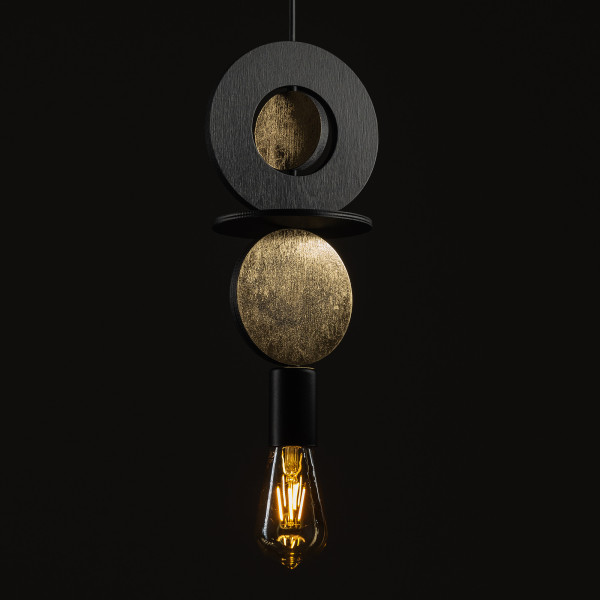 Lampa wisząca czarno-złota DROPS WOOD E 1xE27x25W Nowodvorski